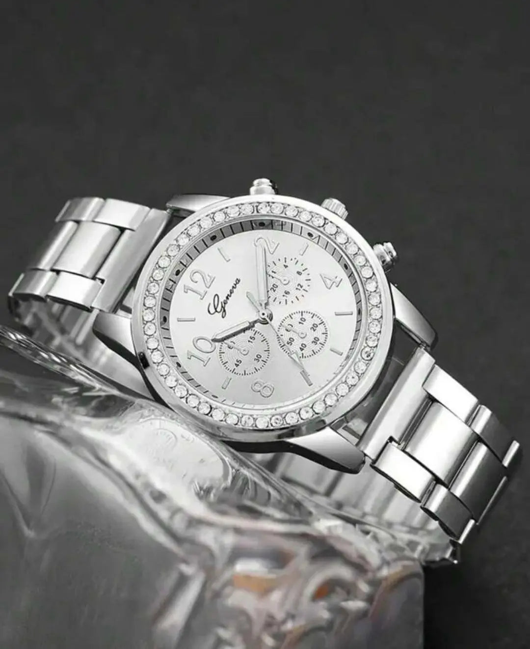 4 Pieces Lady's Silver Stainless Steel Jewelry Set Maison Aurum