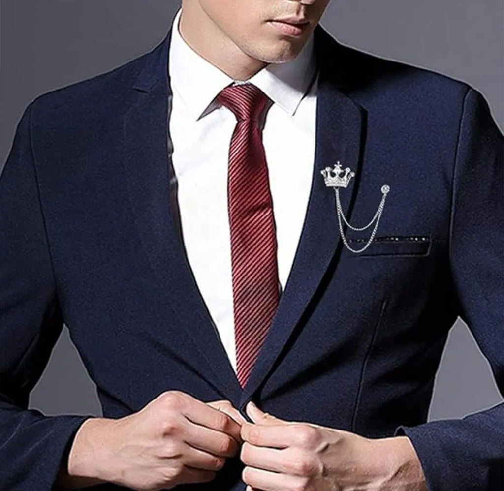 Men's Crown Hanging Chain Brooch Maison Aurum