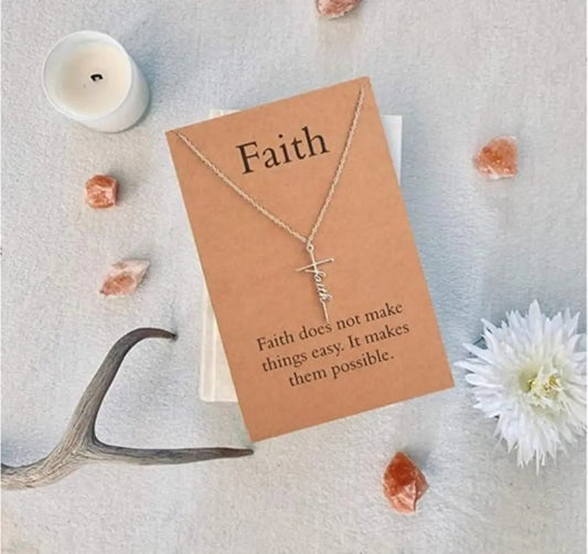 Faith Cross Necklace for Hope and Love Pendant Maison Aurum