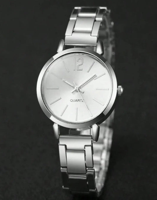 Women's Stainless Steel Minimalist Small Dial Quartz Wristwatch and Bracelet Maison Aurum