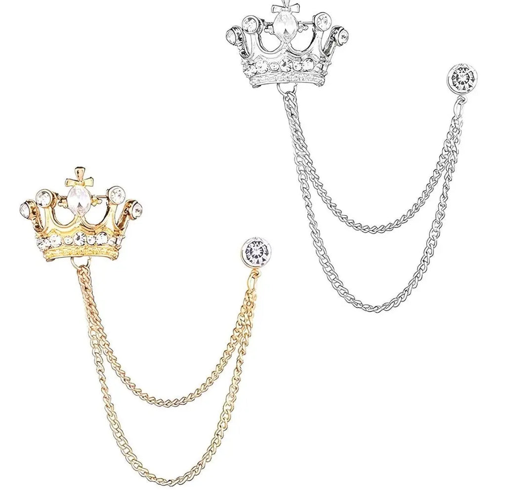 Men's Crown Hanging Chain Brooch Maison Aurum