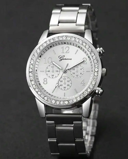 4 Pieces Lady's Silver Stainless Steel Jewelry Set Maison Aurum