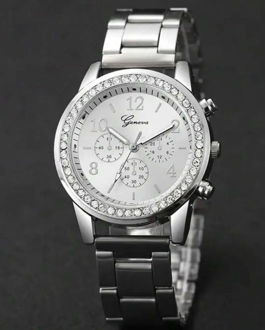 4 Pieces Lady's Silver Stainless Steel Jewelry Set Maison Aurum